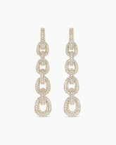 Pavé Link Chain Drop Earrings in Yellow Gold with Diamonds